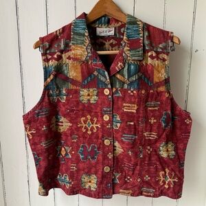 Touch O Blue Vintage Western Vest